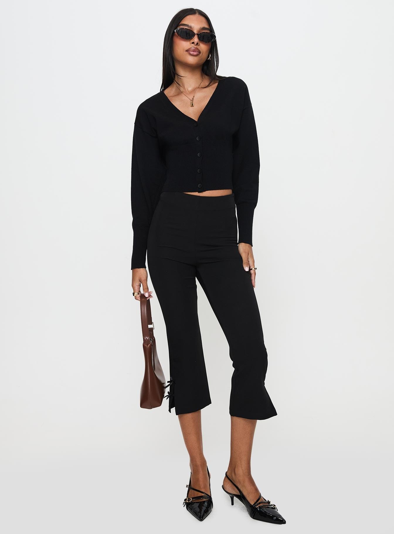 Wistfully Knit Cardigan Black Product Image