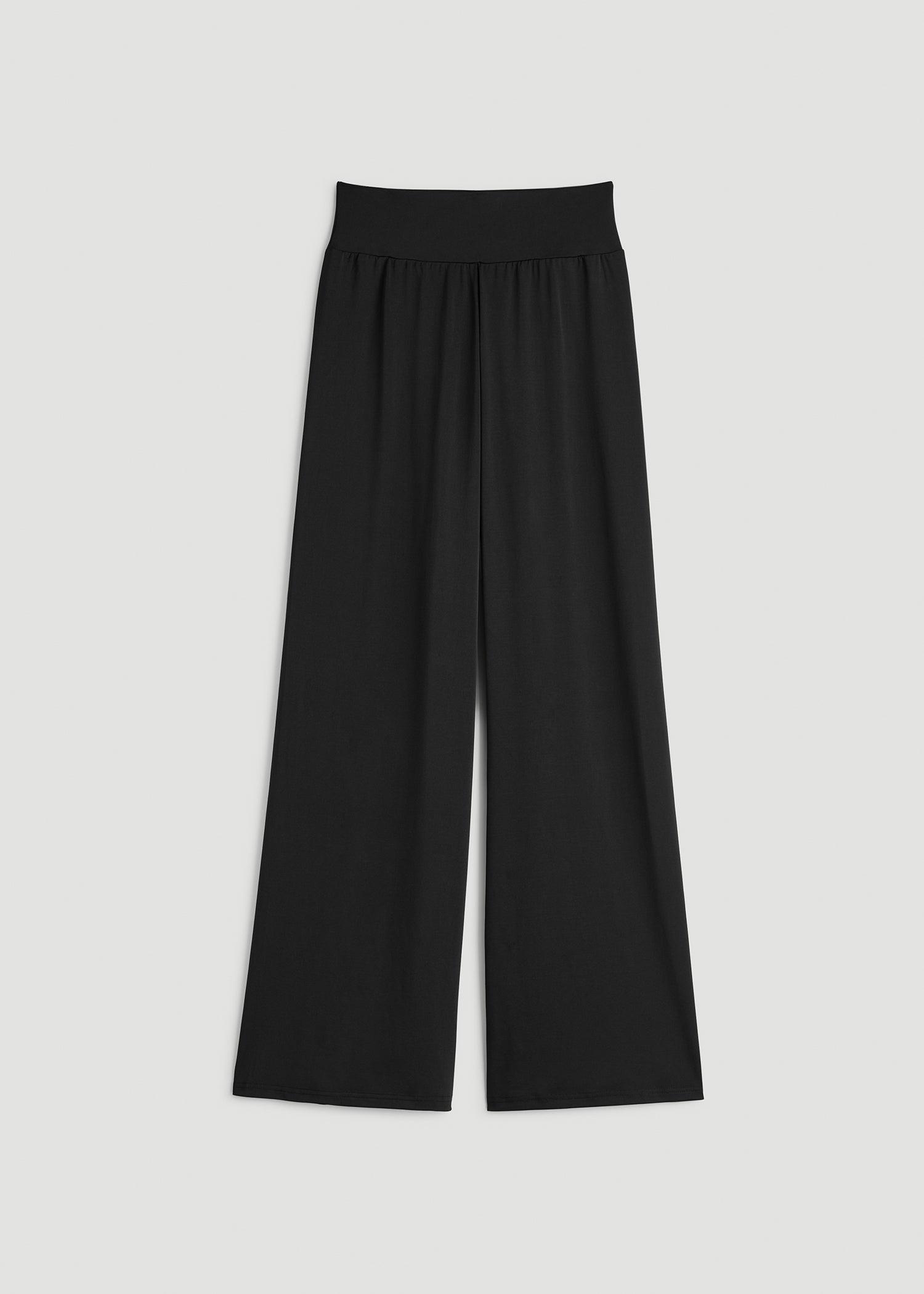 Pull On Breezy Wide Leg Pants for Tall Women in Black Female Product Image