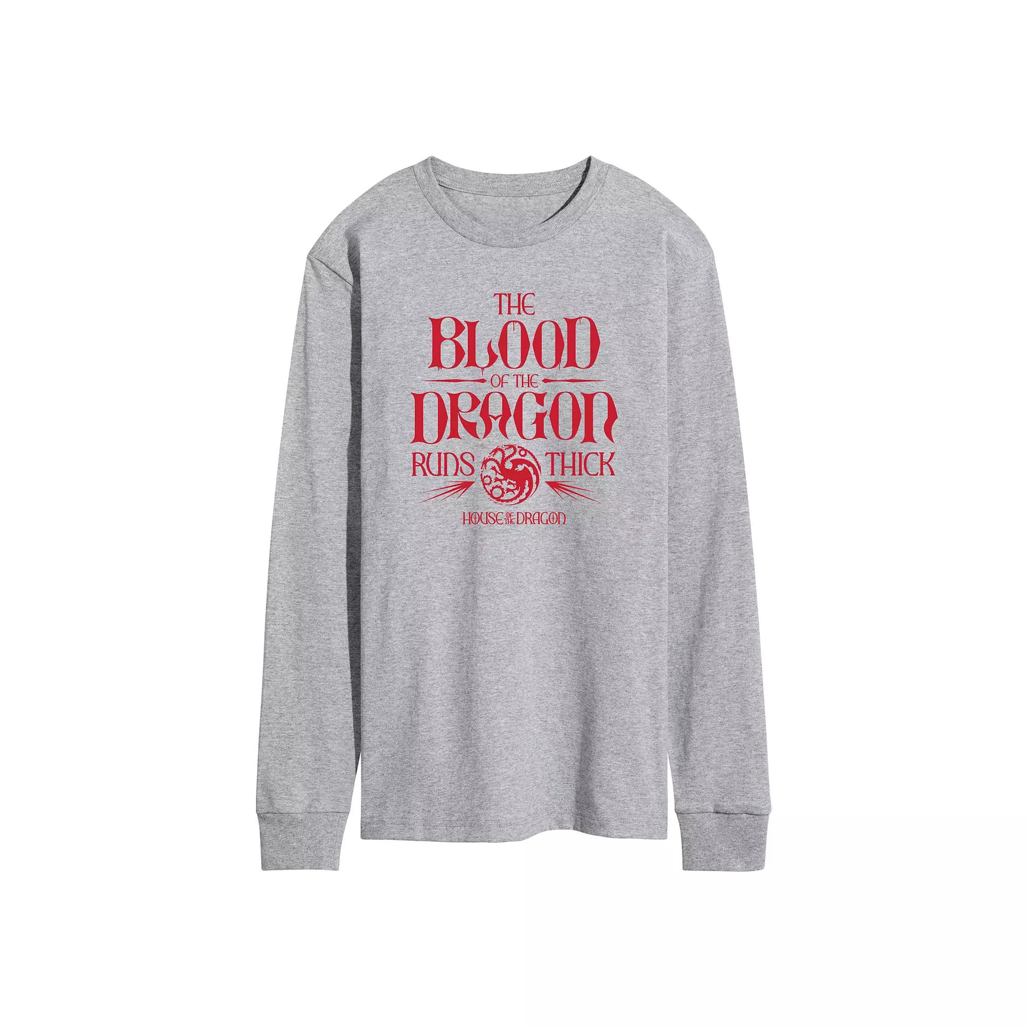Men's House Of The Dragon Blood Of Dragon Long Sleeve Graphic Tee,  Product Image