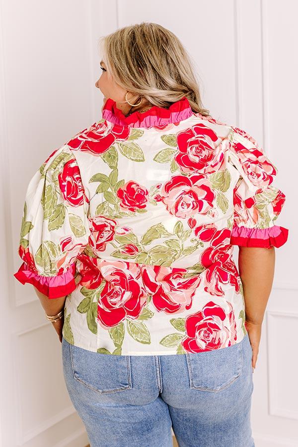Botanical Garden Stroll Ruffle Top Curves Product Image