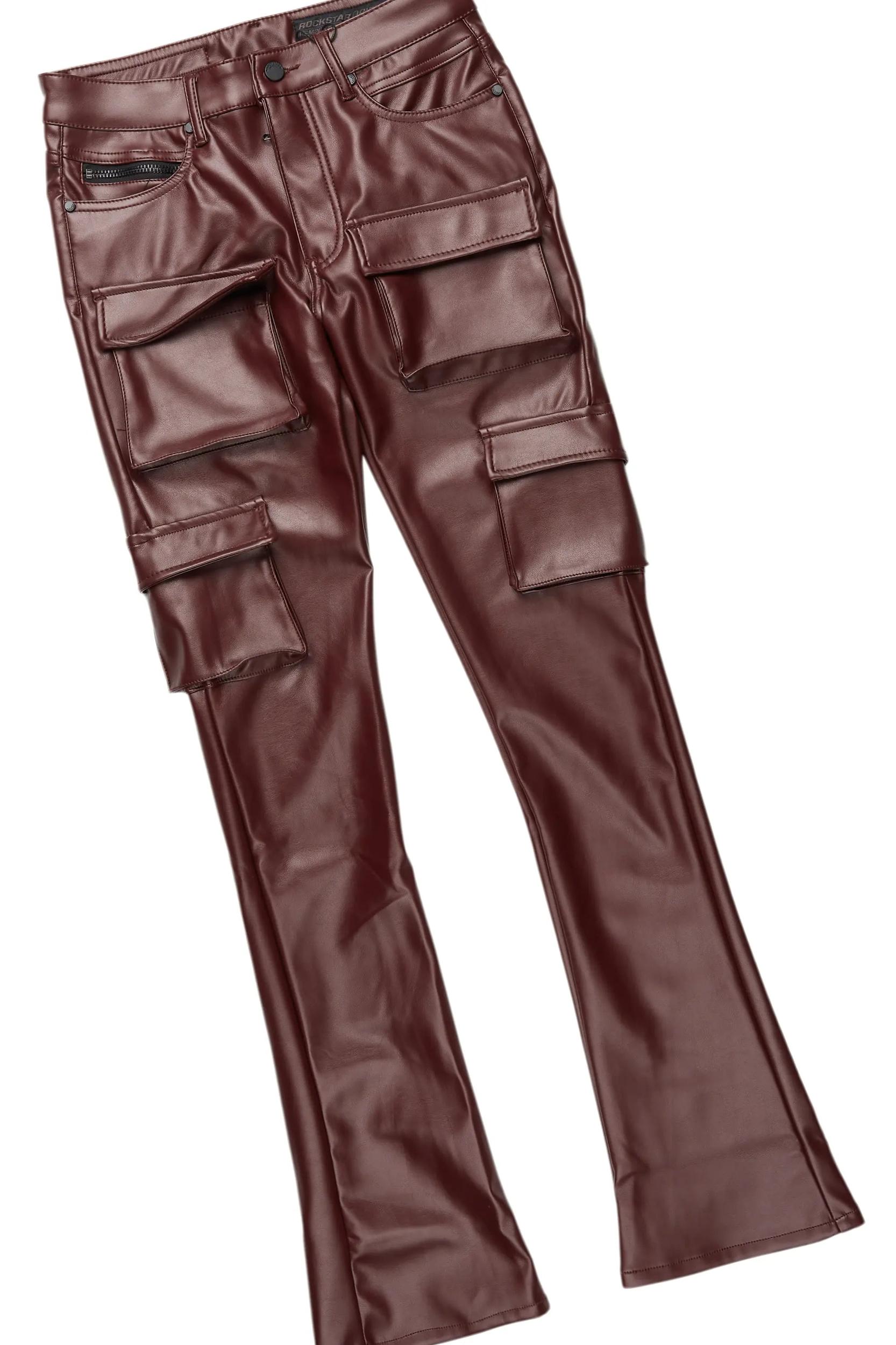 Banyan Black Long Sleeve T-Shirt & Kap Stacked Flare PU Jean Bundle Male Product Image