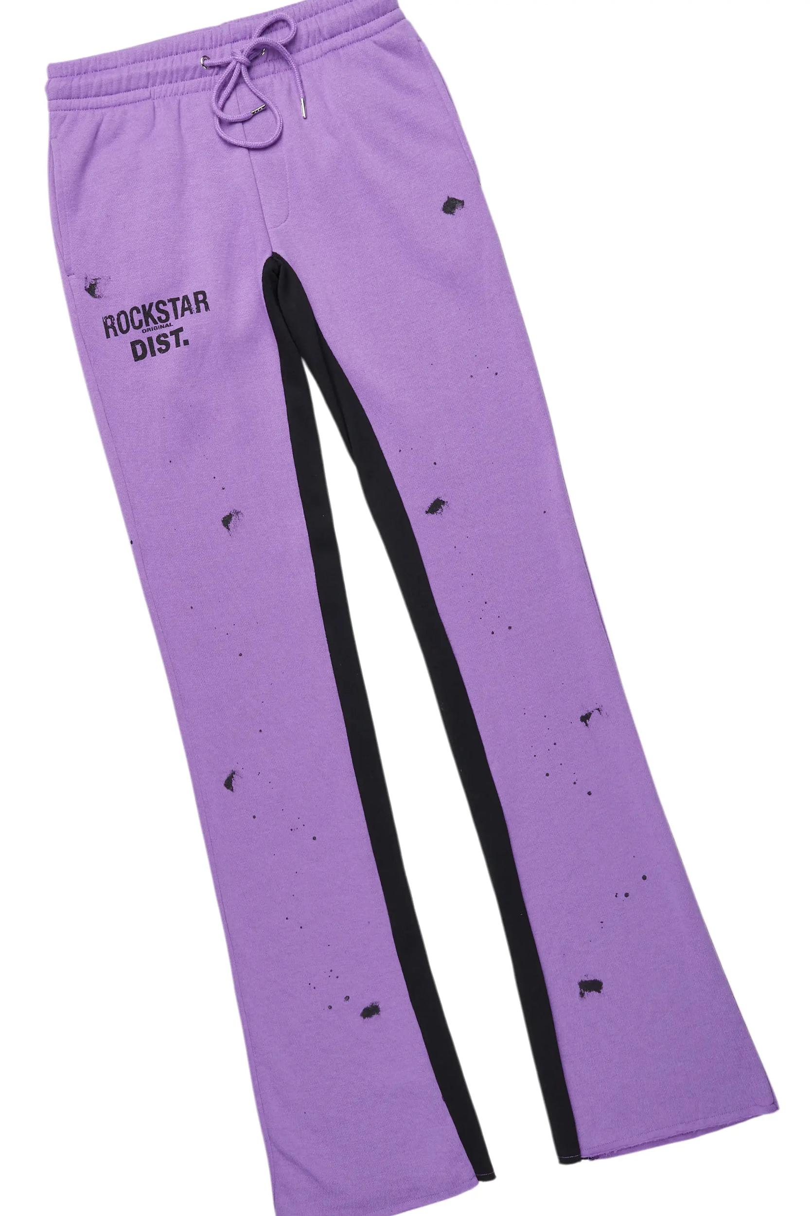 Raffer Purple Hoodie Baggy Fit Pant Track Set Male Product Image