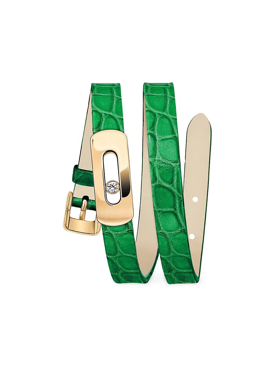 Womens My Move 18K Yellow Gold & Diamond Crocodile Wrap Bracelet Product Image