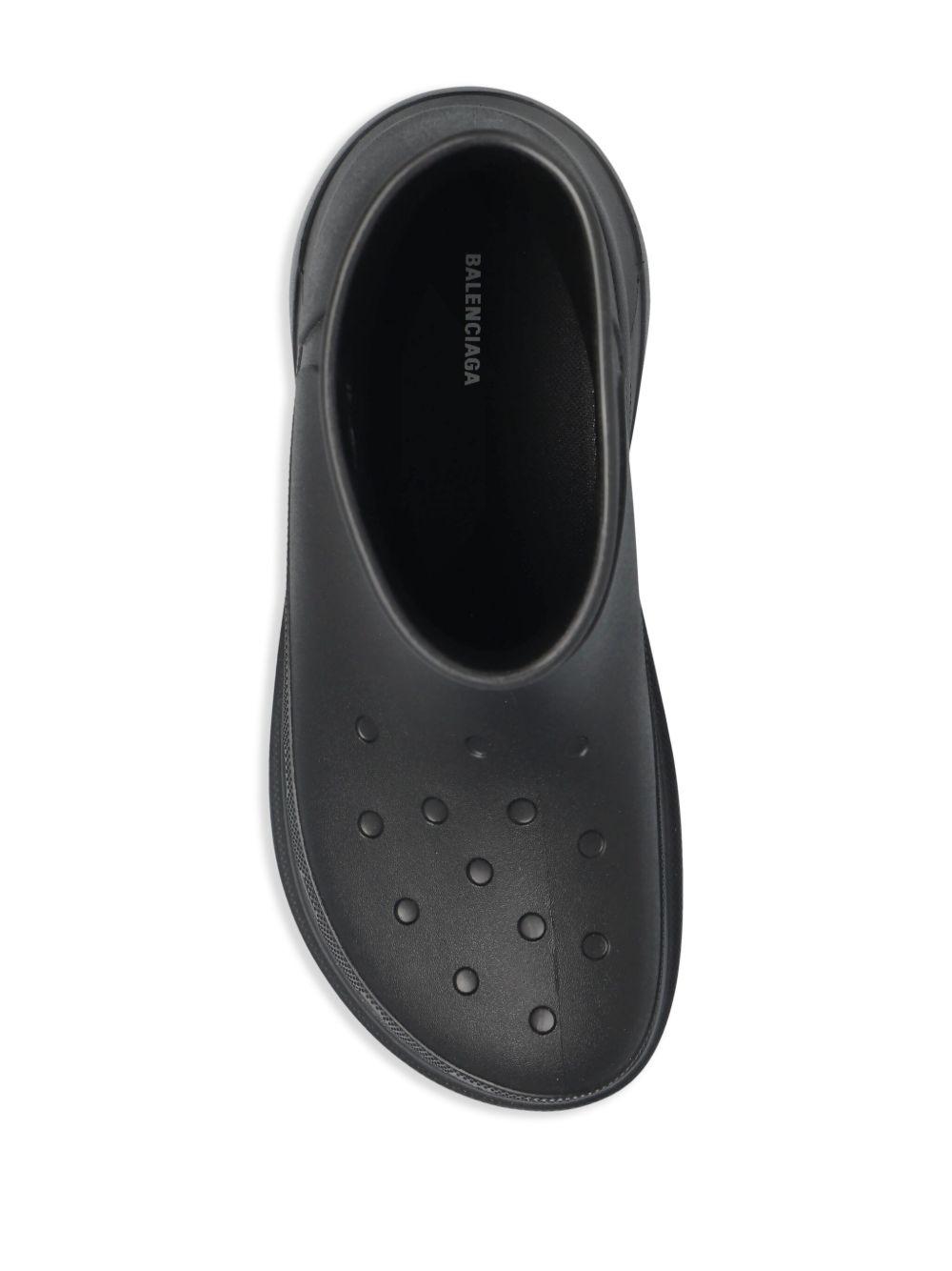 BALENCIAGA Black Crocs Edition Rubber Boots In 1000 Product Image