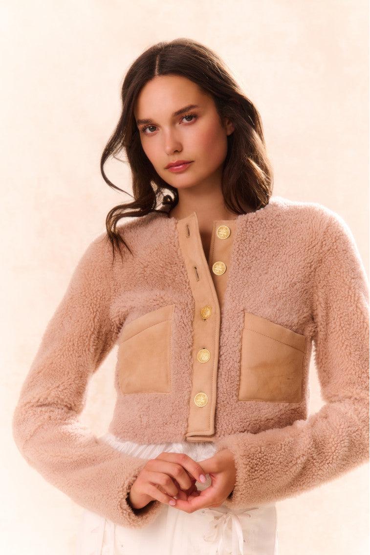 Lully Faux Shearling Jacket - ROSE DUST Product Image