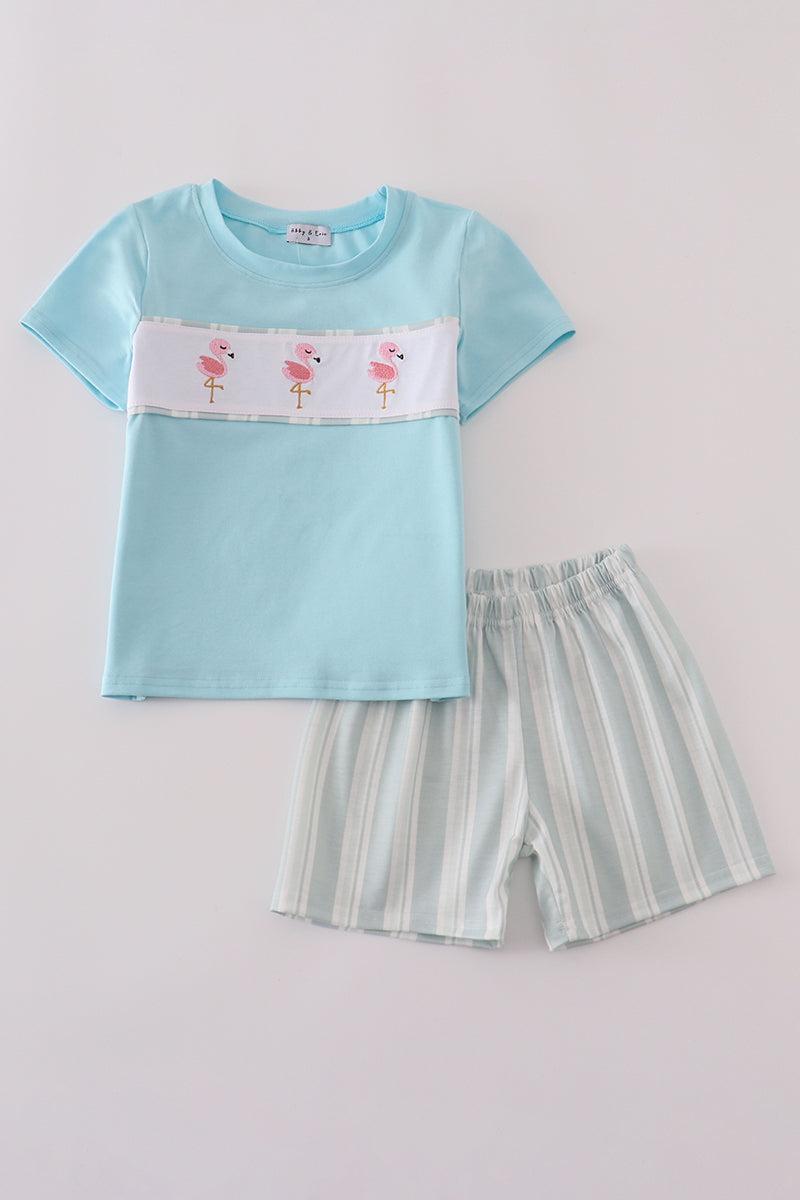 Premium Gray muslin boy shorts set Product Image