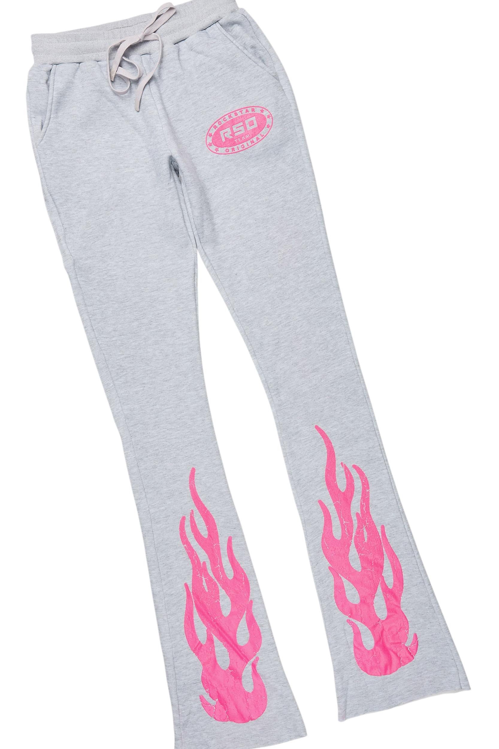 Esha Heather Grey T-Shirt Trackset Female Product Image