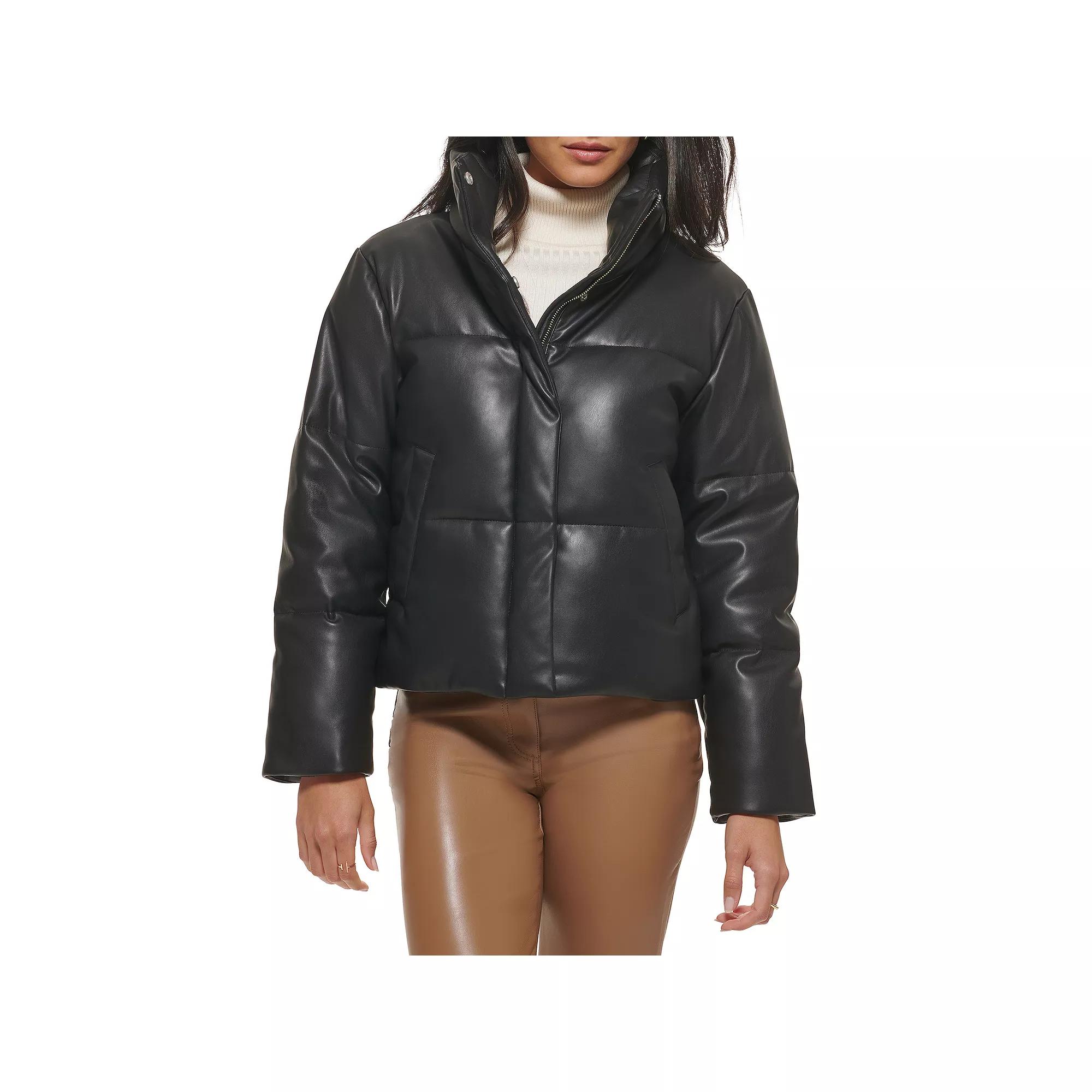 Women's Levi's® Faux-Leather Short Puffer Jacket,  Product Image