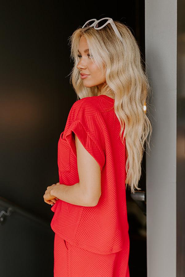 Cue The Cozy Shift Top in Wine Product Image