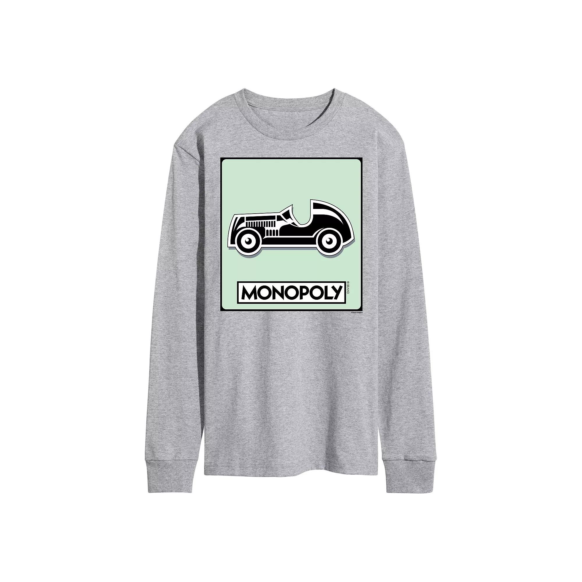 Men's Monopoly Car Game Token Long Sleeve Graphic Tee,  Product Image