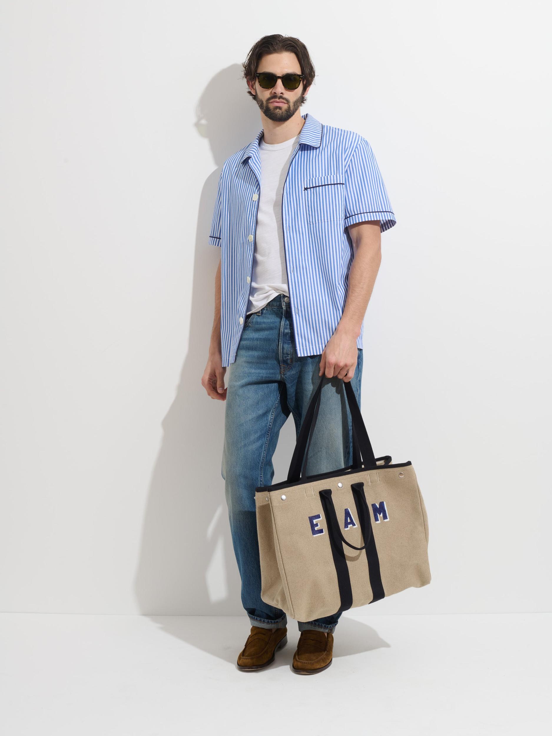 P'Jimmies Short Sleeve Sleep Shirt In Stripe Product Image