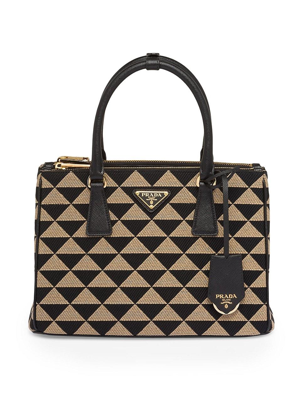 Womens Small Symbole Embroidered Fabric Top Handle Bag Product Image