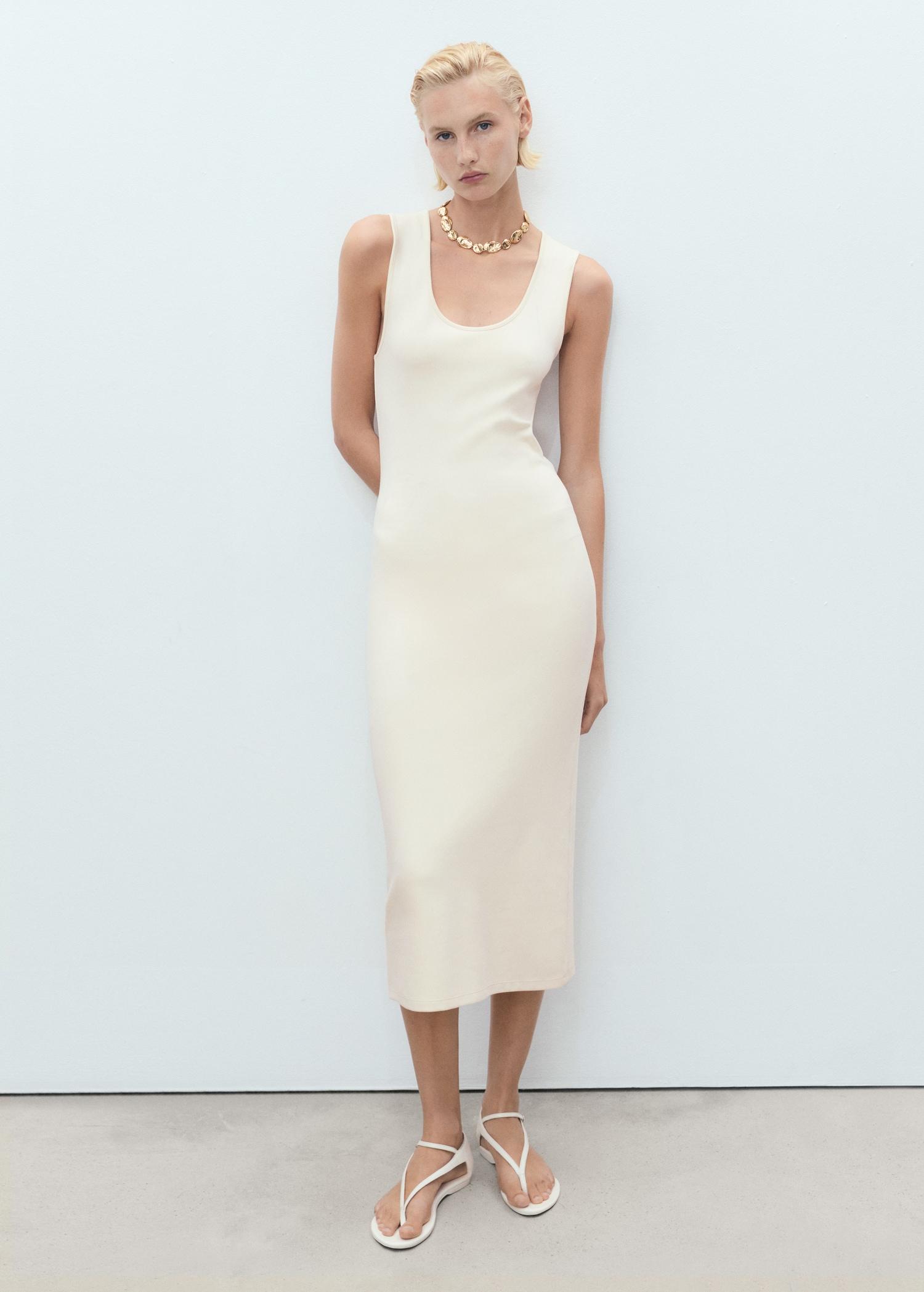 Fitted midi-dress - Women | MANGO USA Product Image