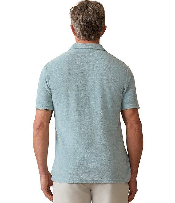 Faherty Surf Stripe Terry Cloth Short Sleeve Polo Shirt Product Image