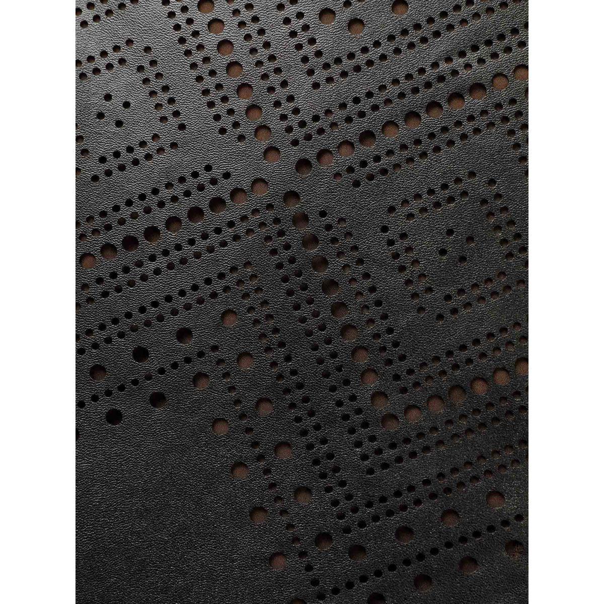 Plus Size Solid PU Leather Laser Cut Dress Black Women Elegant Texture Square Neck Sleeveless Curvy BloomChic 30/6X Product Image