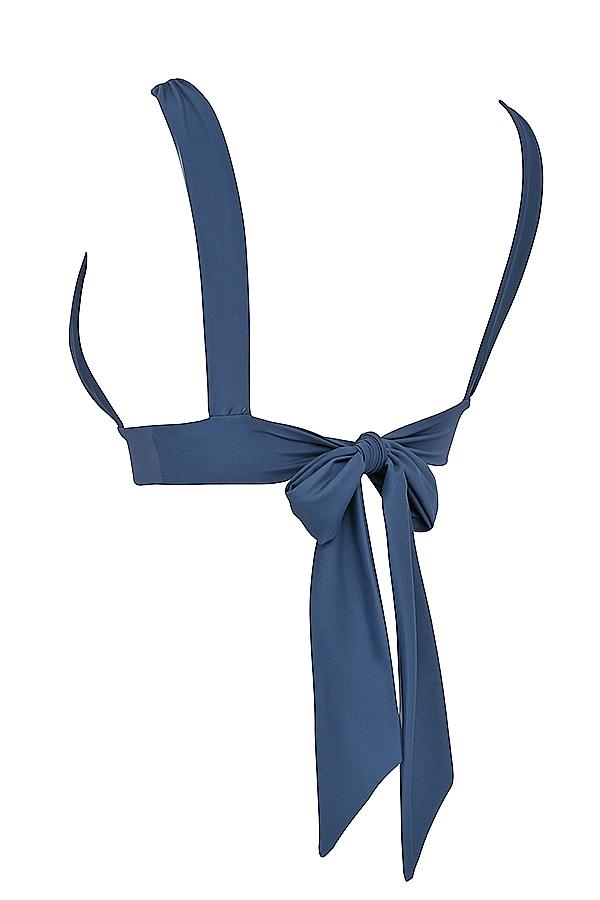 Seychelles  deep blue tie back bikini top Product Image
