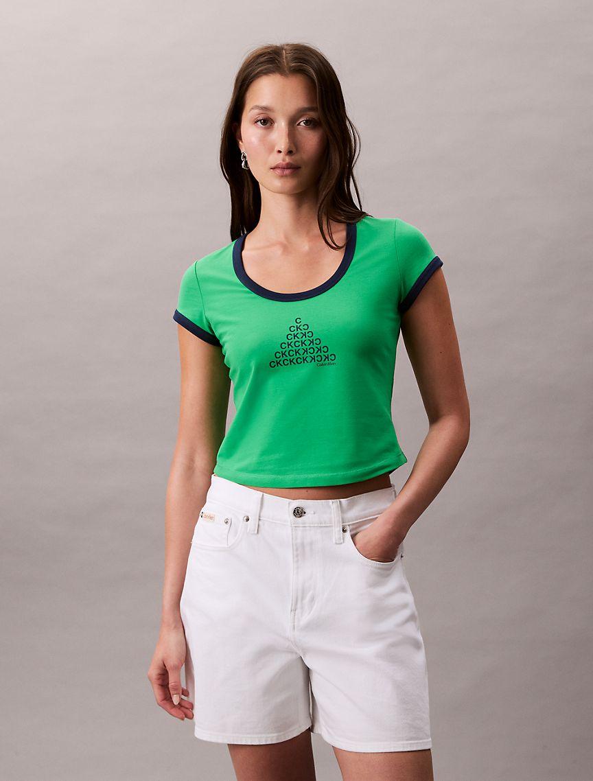 Monogram Logo Shape Graphic Slim T-Shirt Product Image