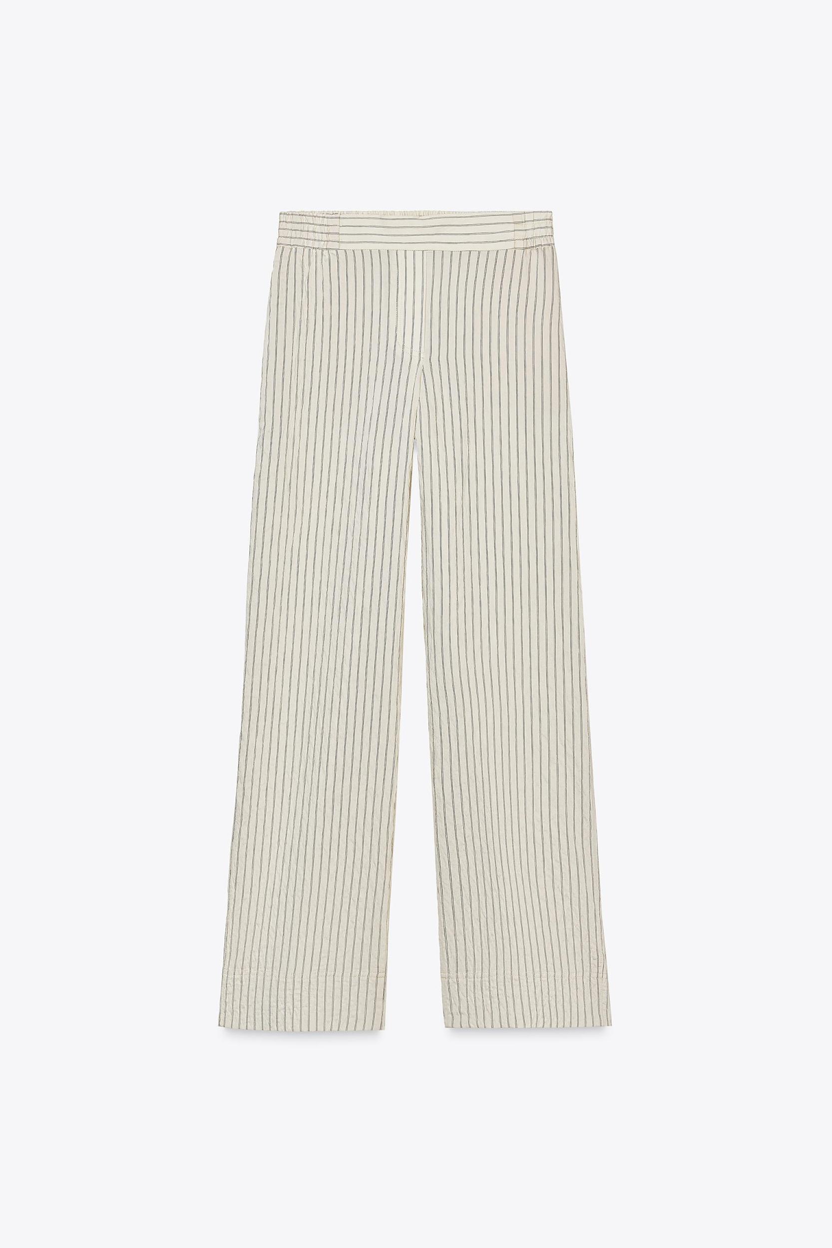 STRIPED WIDE LEG PANTS Product Image