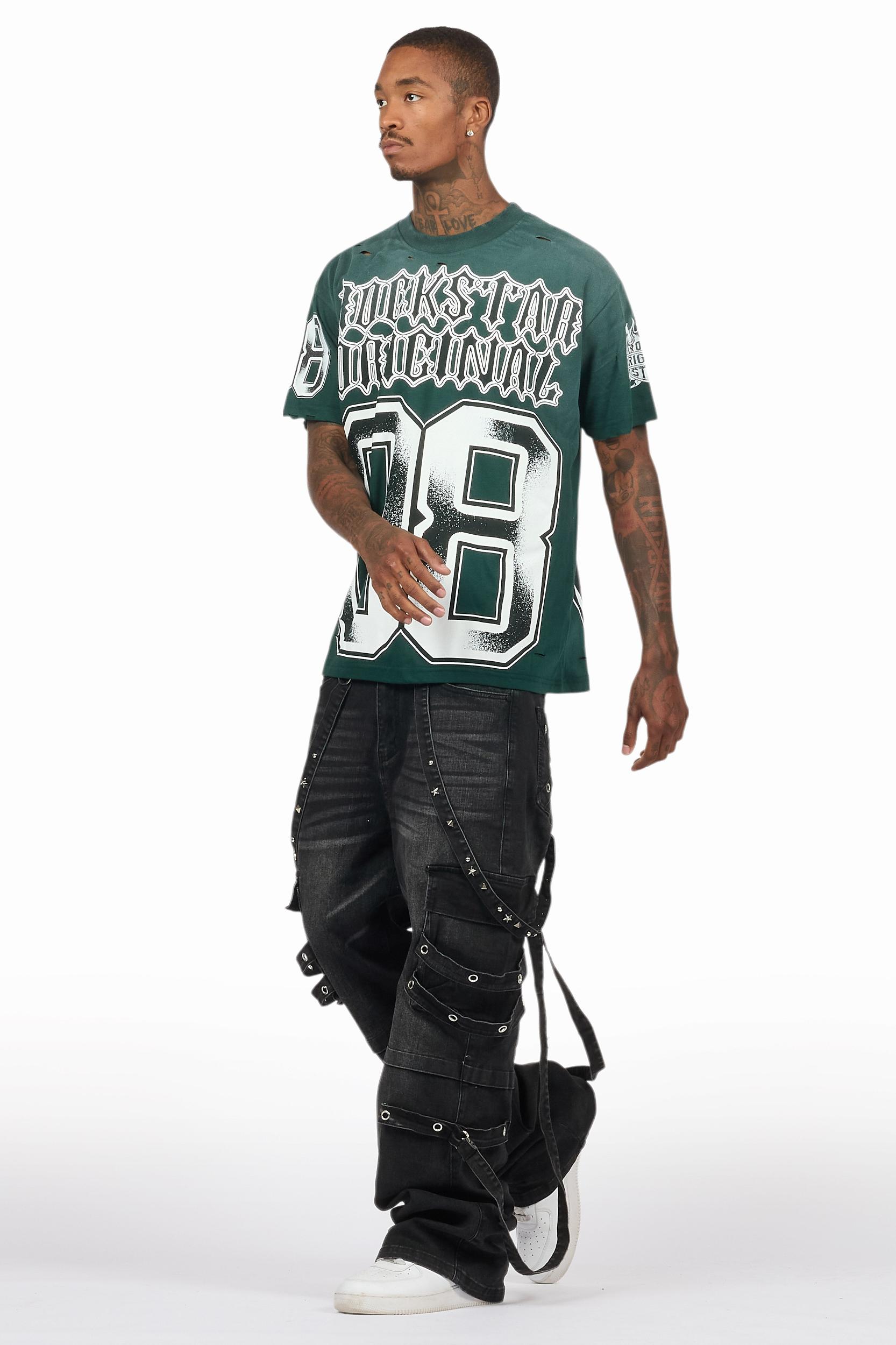 Nealon Black Baggy Cargo Fit Jean Male Product Image