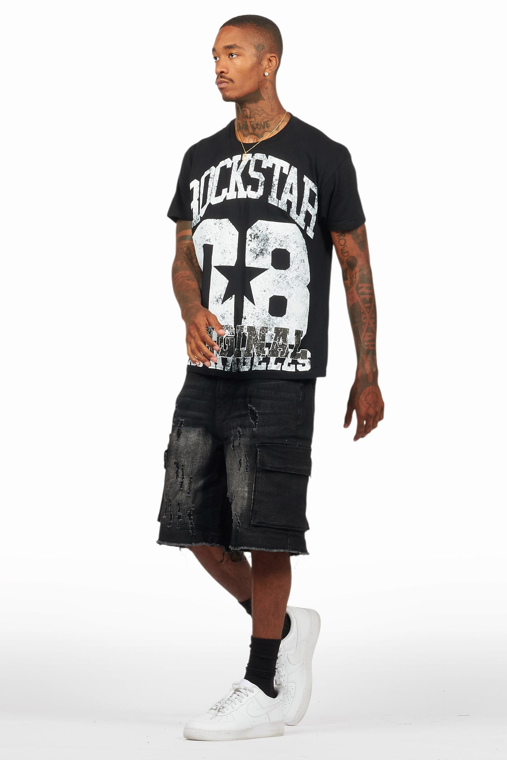 Kalix Black T-Shirt/Denim Short Set Male Product Image