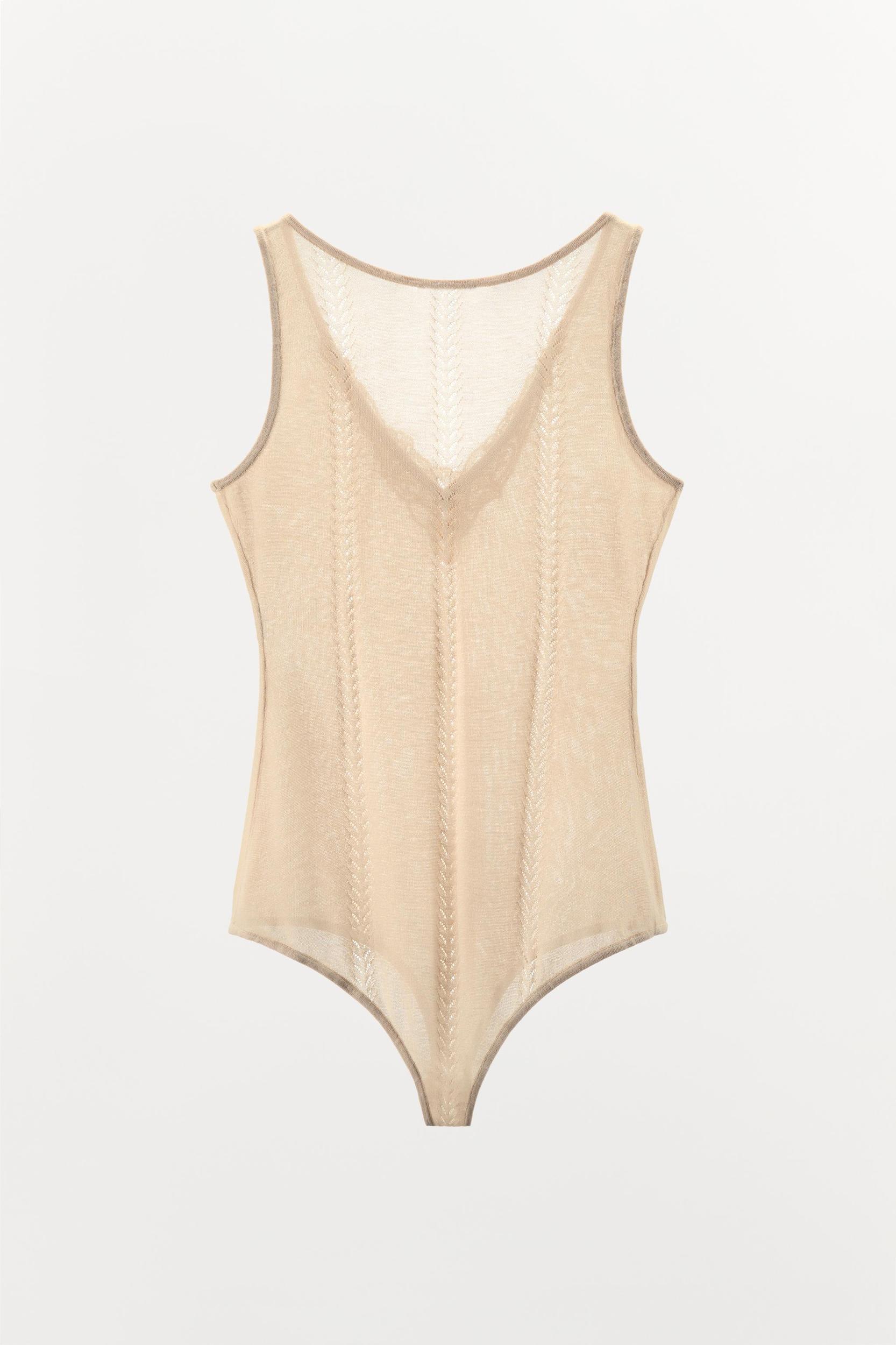EMBROIDERED KNIT BODYSUIT Product Image