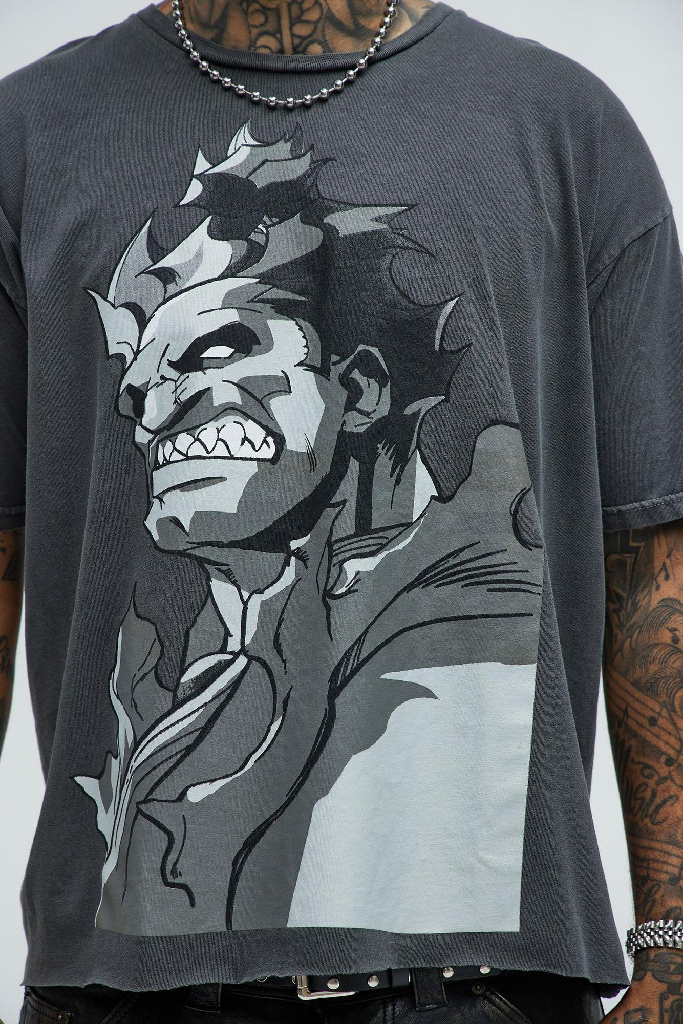 Street Fighter Akuma Oversized Short Sleeve Tee - Black Wash Product Image