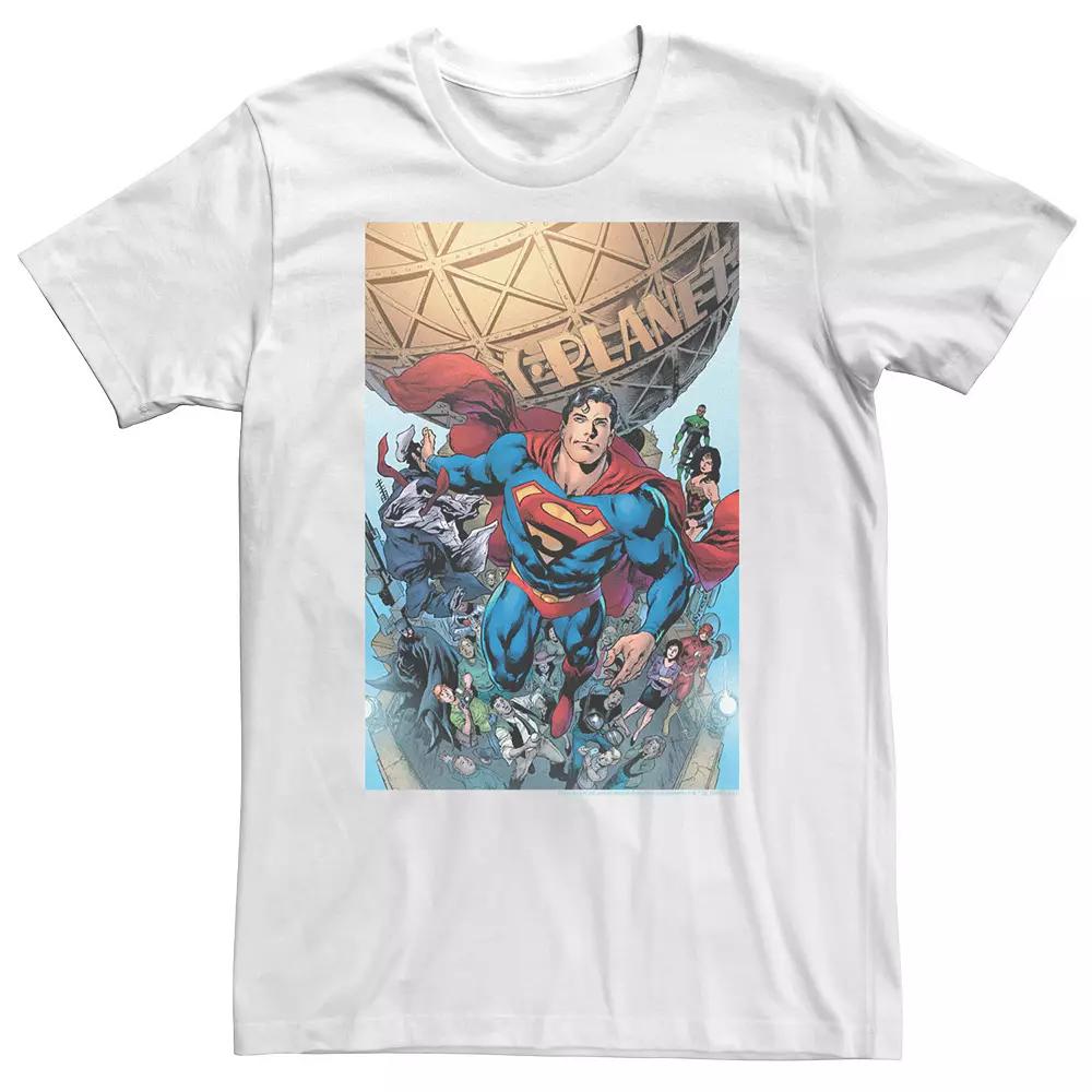 Big & Tall DC Comics Justice League Daily Planet Poster Tee, Men's,  Product Image