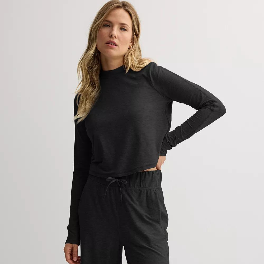 Women's FLX Wander Long Sleeve Shirt, Size: XS, Black Heathercoal Product Image
