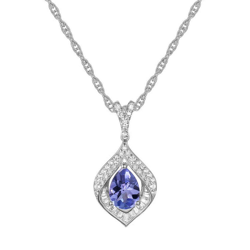 Sterling Silver Tanzanite Pendant, Women's, Size: 18" Product Image