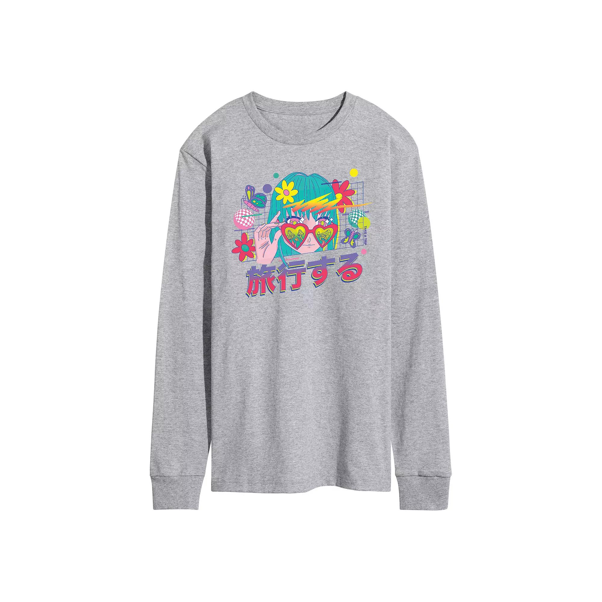 Men's Anime Take A Trip Long Sleeve Tee,  Product Image