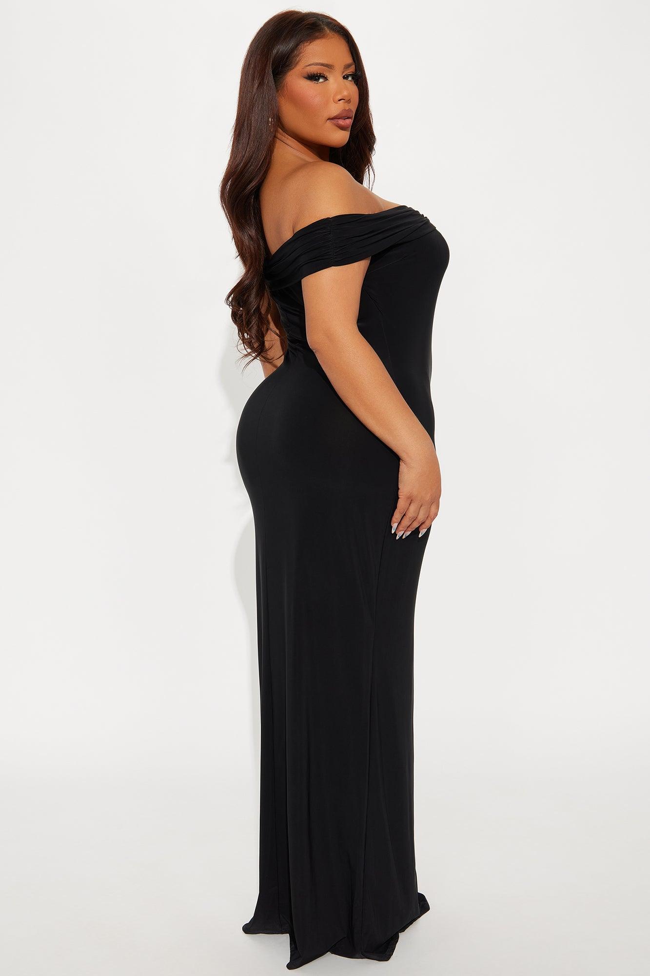 Ruby Off Shoulder Maxi Dress - Black Female Product Image