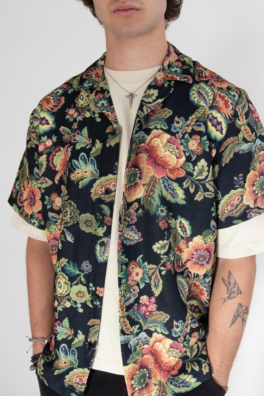 Tapestry Style Floral Button Up Shirt Product Image