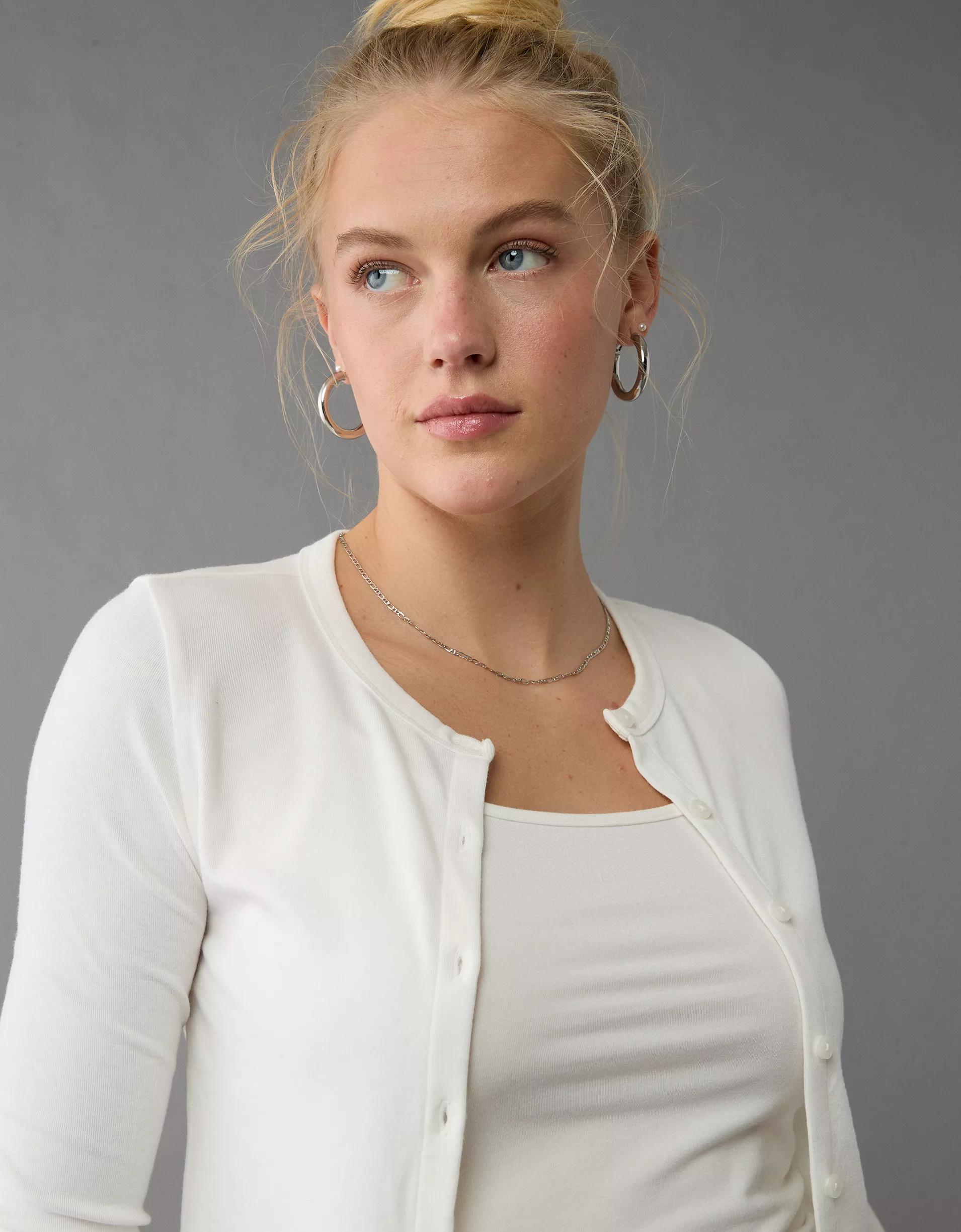 AE Long-Sleeve Button-Up T-Shirt Product Image