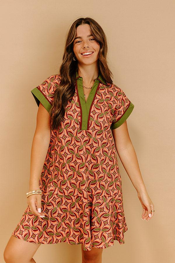 Cider Dreams Mini Dress in Olive Product Image