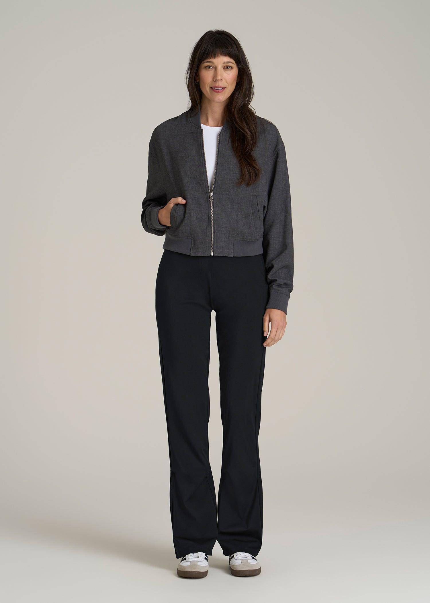 High Rise Pull On Mini Flare Pant for Tall Women in Black Female Product Image