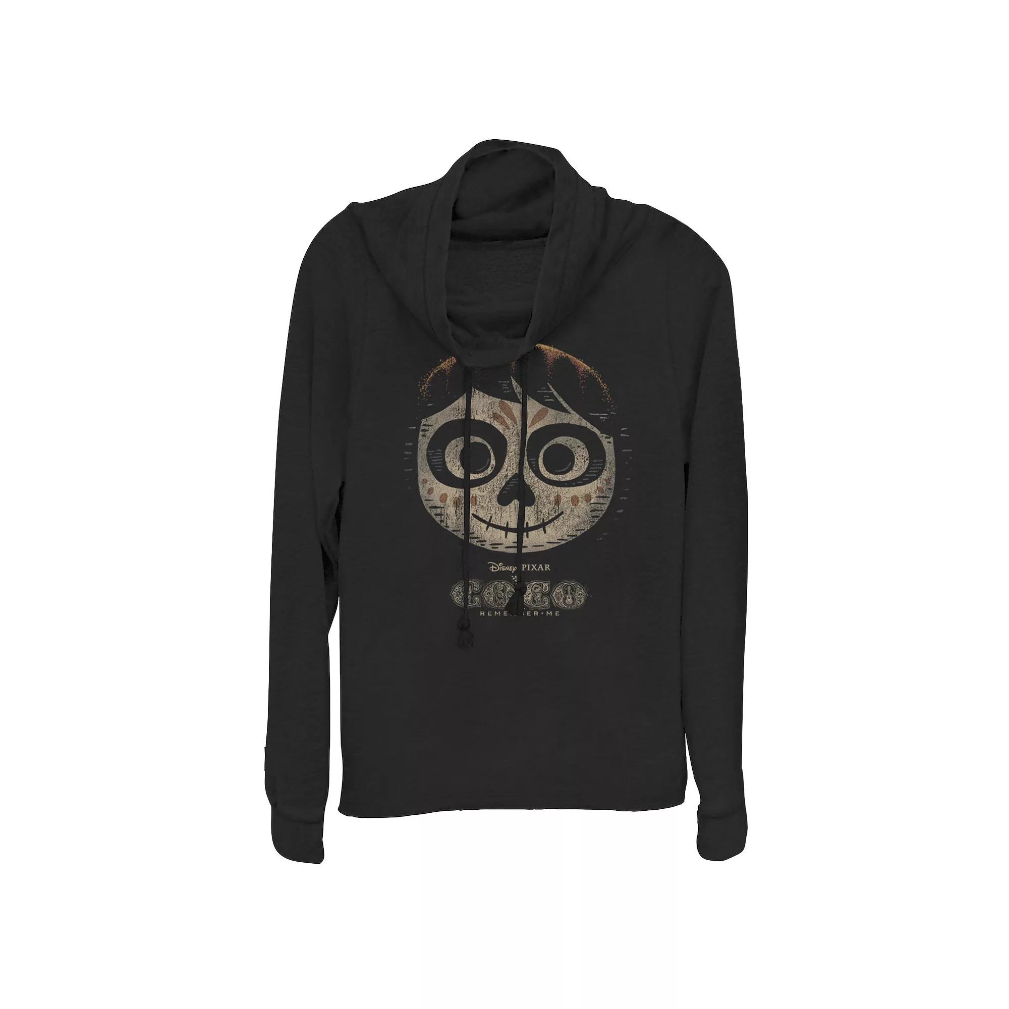 Disney / Pixar's Coco Miguel Sugar Skull Juniors' Cowlneck Graphic Lightweight Long Sleeve, Girl's,  Product Image