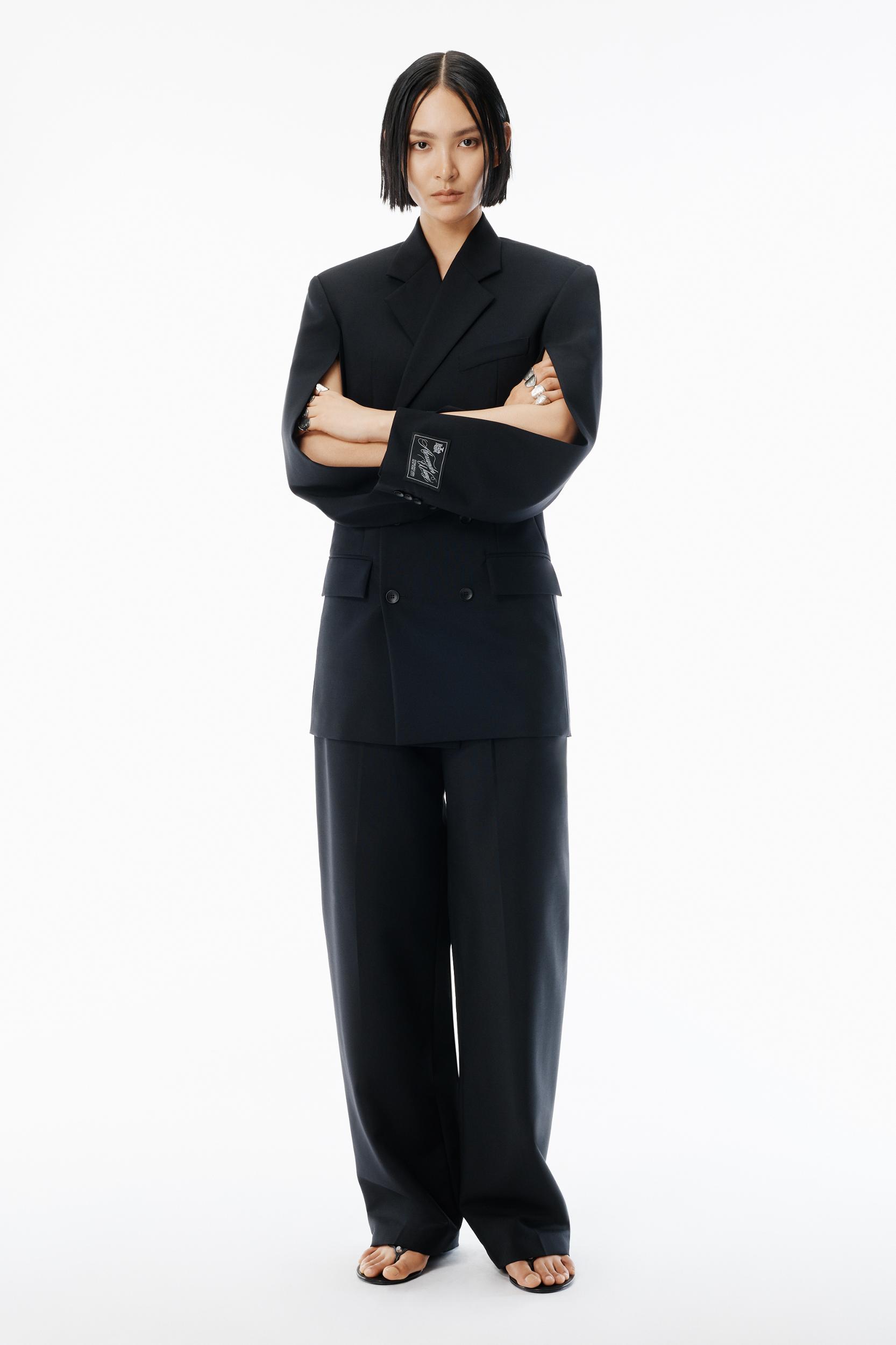 Black Wool Mohair Blazer Dress Product Image