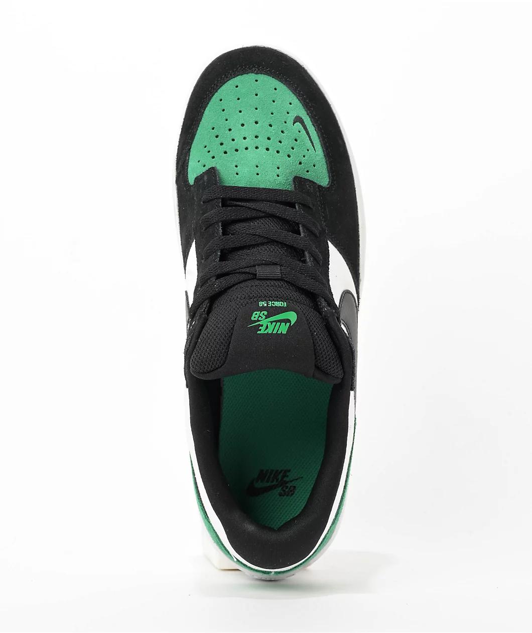 Nike SB Force 58 White, Stadium Green & Black Skate Shoes Product Image