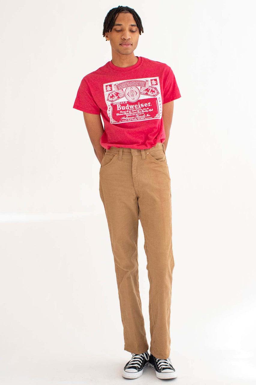 Red Budweiser Label T-Shirt Product Image