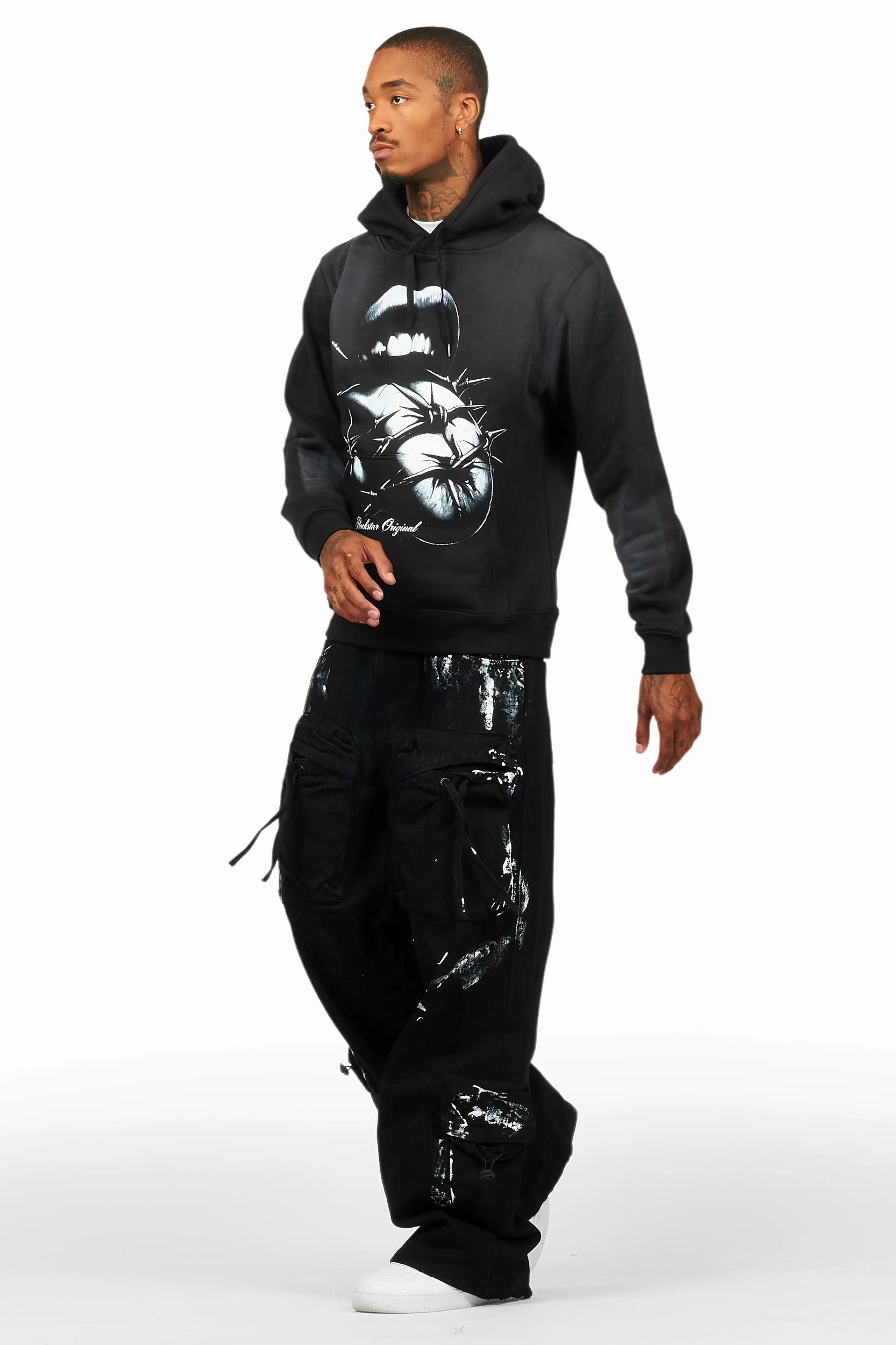 Schmear Black/White Hoodie/Baggy Fit Jean Bundle Male Product Image