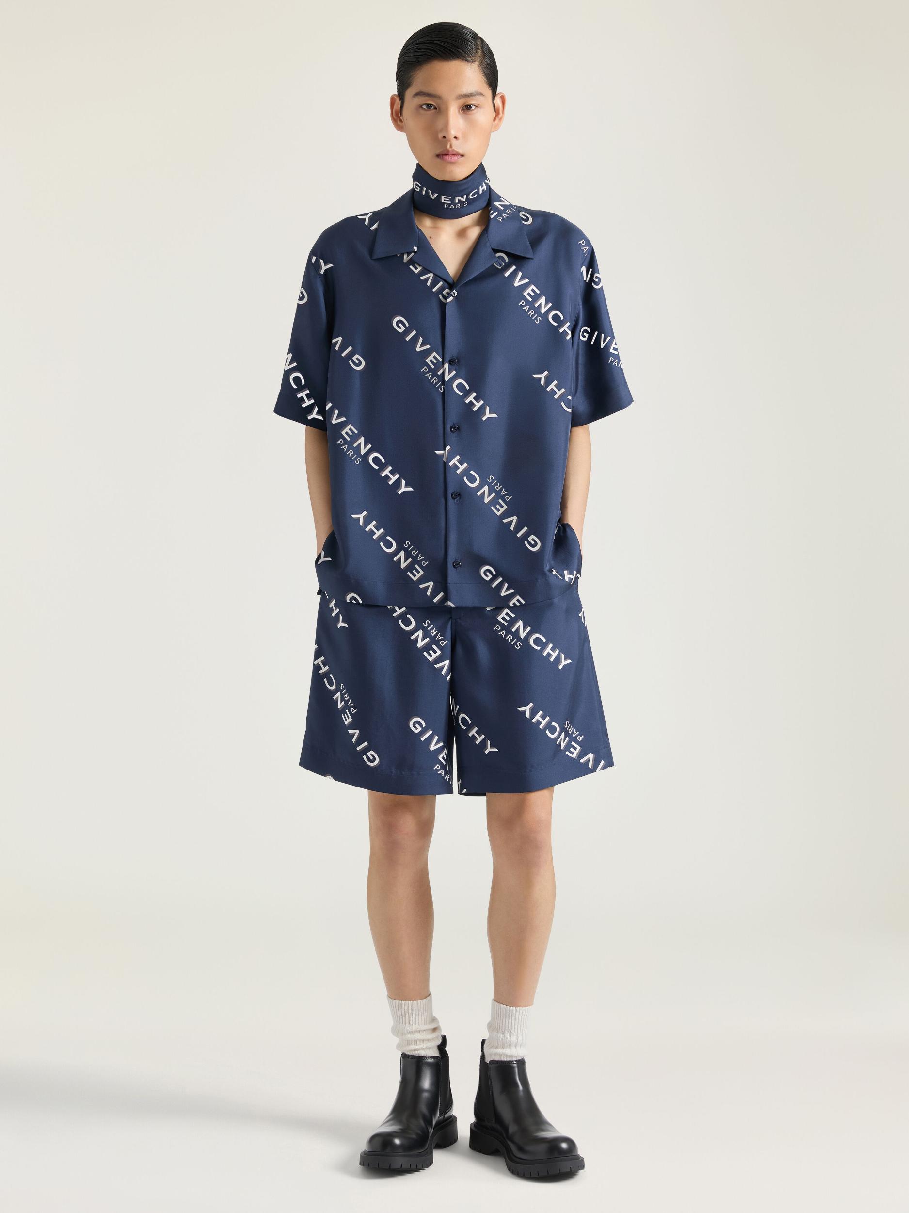 Shirt in silk twill with GIVENCHY shadow print Product Image