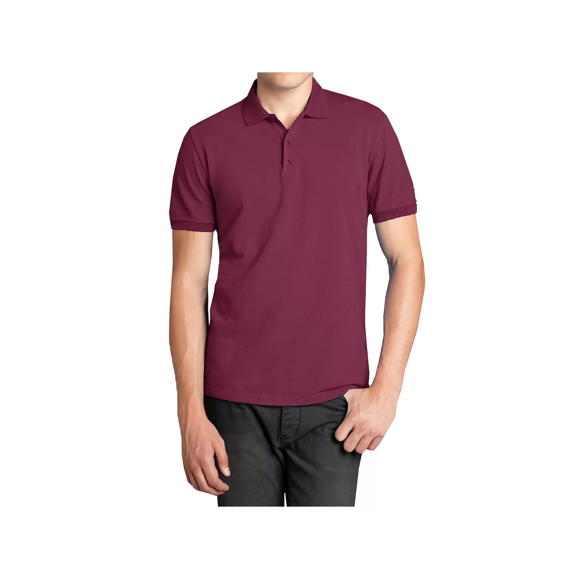 Men's Galaxy Short Sleeve Pique Polo, Size: Large, Red Product Image