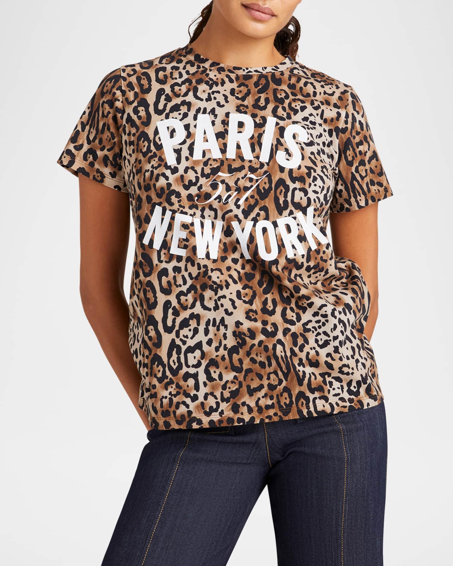 Crewneck Leopard Paris New York Tee Product Image