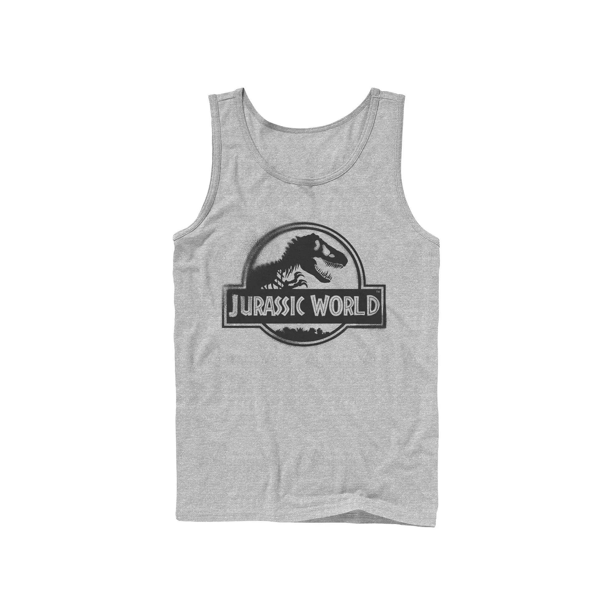 Men's Jurassic World Two Black Spray Paint Logo Tank Top,  Product Image