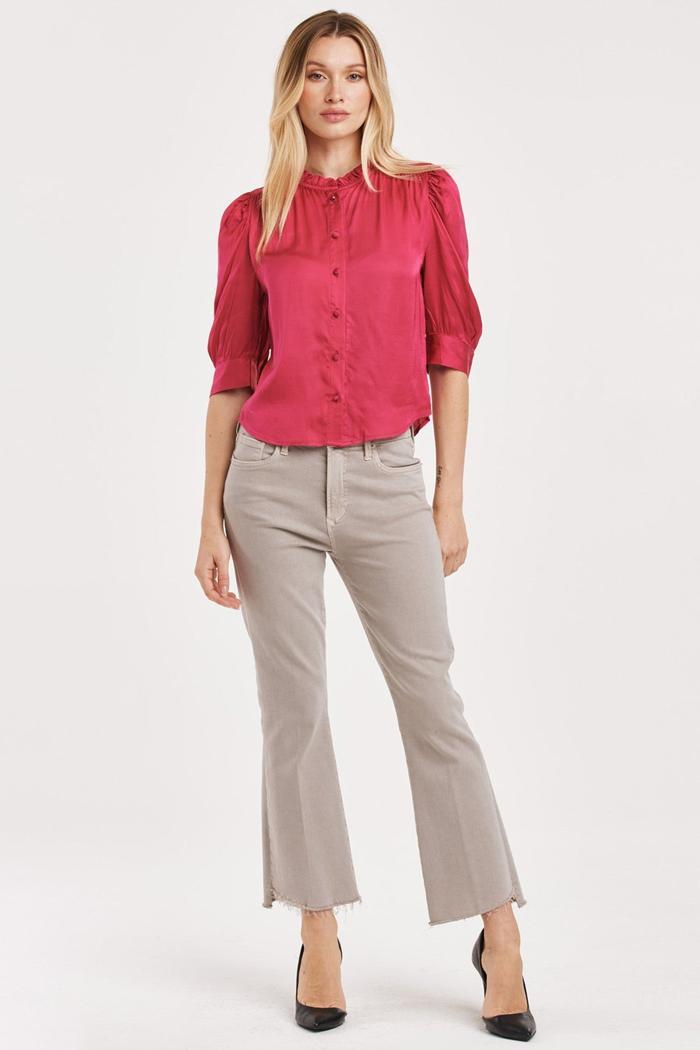 Nima Ruffle Neck Button Up Top Product Image