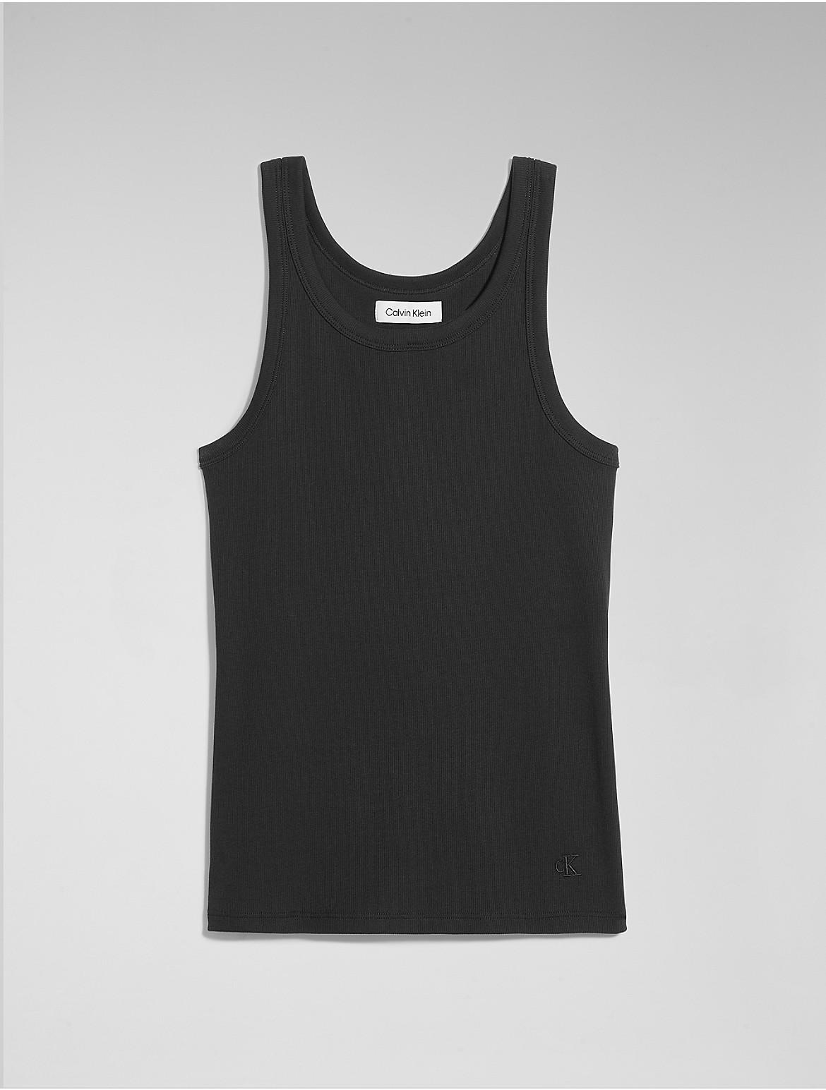 Calvin Klein Womens Cotton Contour Rib Tank - Black Product Image