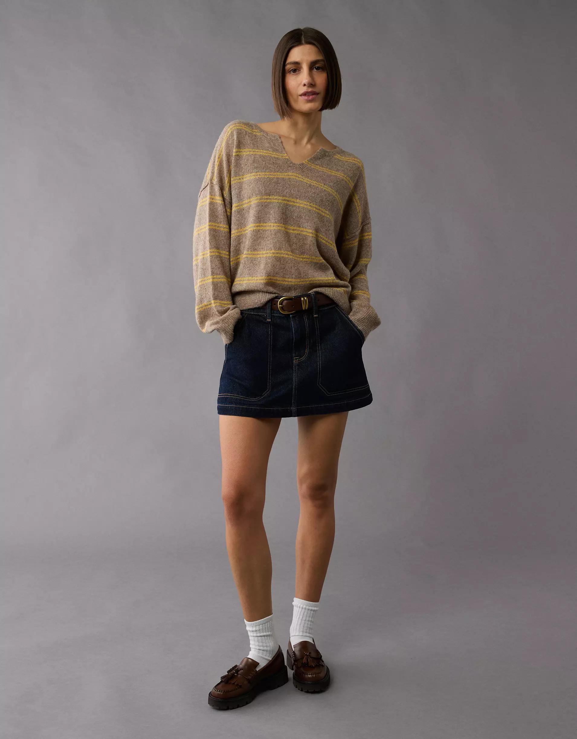 AE Whoa So Soft Notch Neck Sweater Product Image