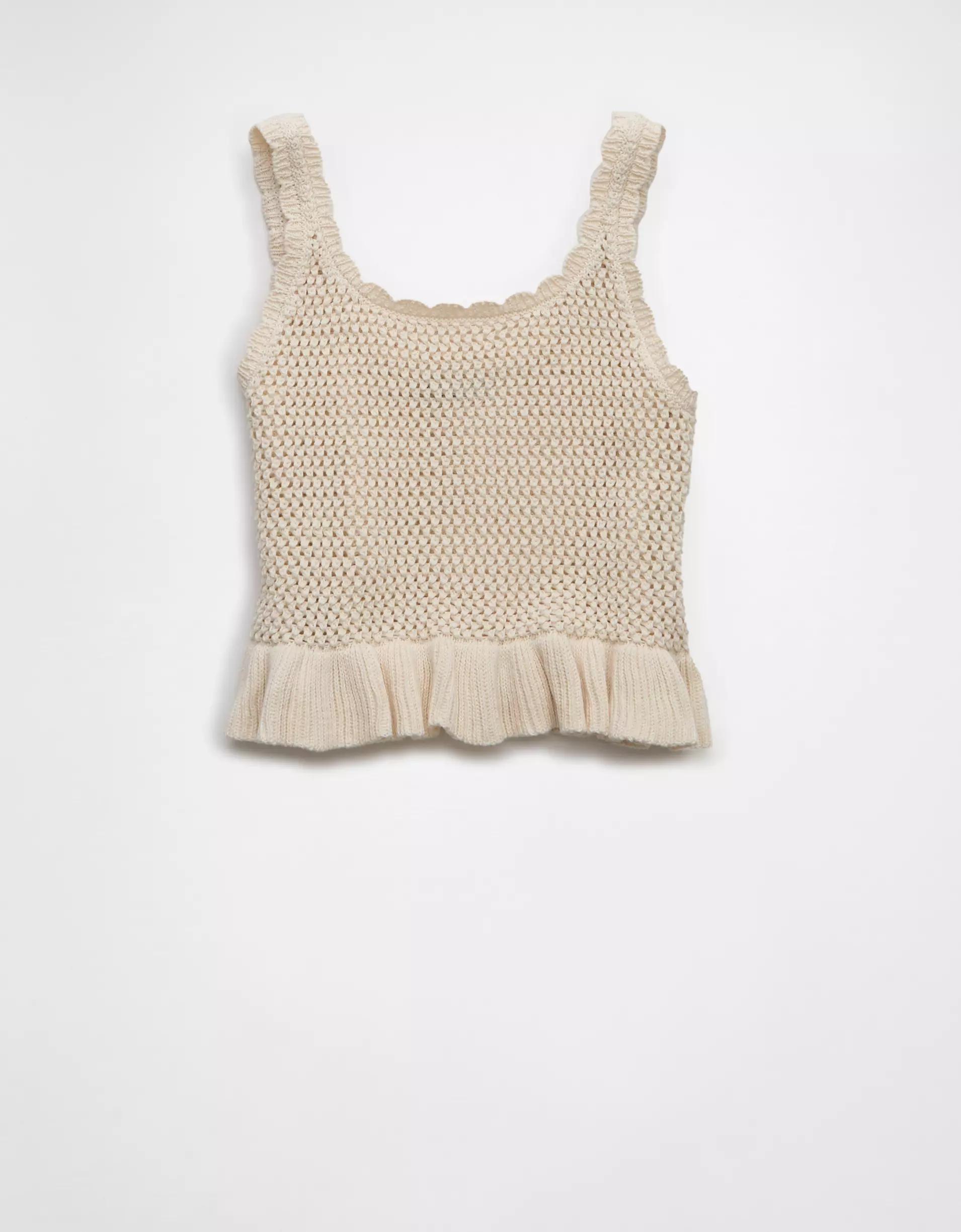 AE Crochet Peplum Tank Top Product Image