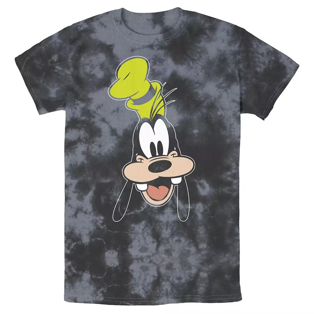 Men's Disney Goofy Open Mouth Big Smile Bomabrd Wash Tee, Size: Small, Black Grey Product Image