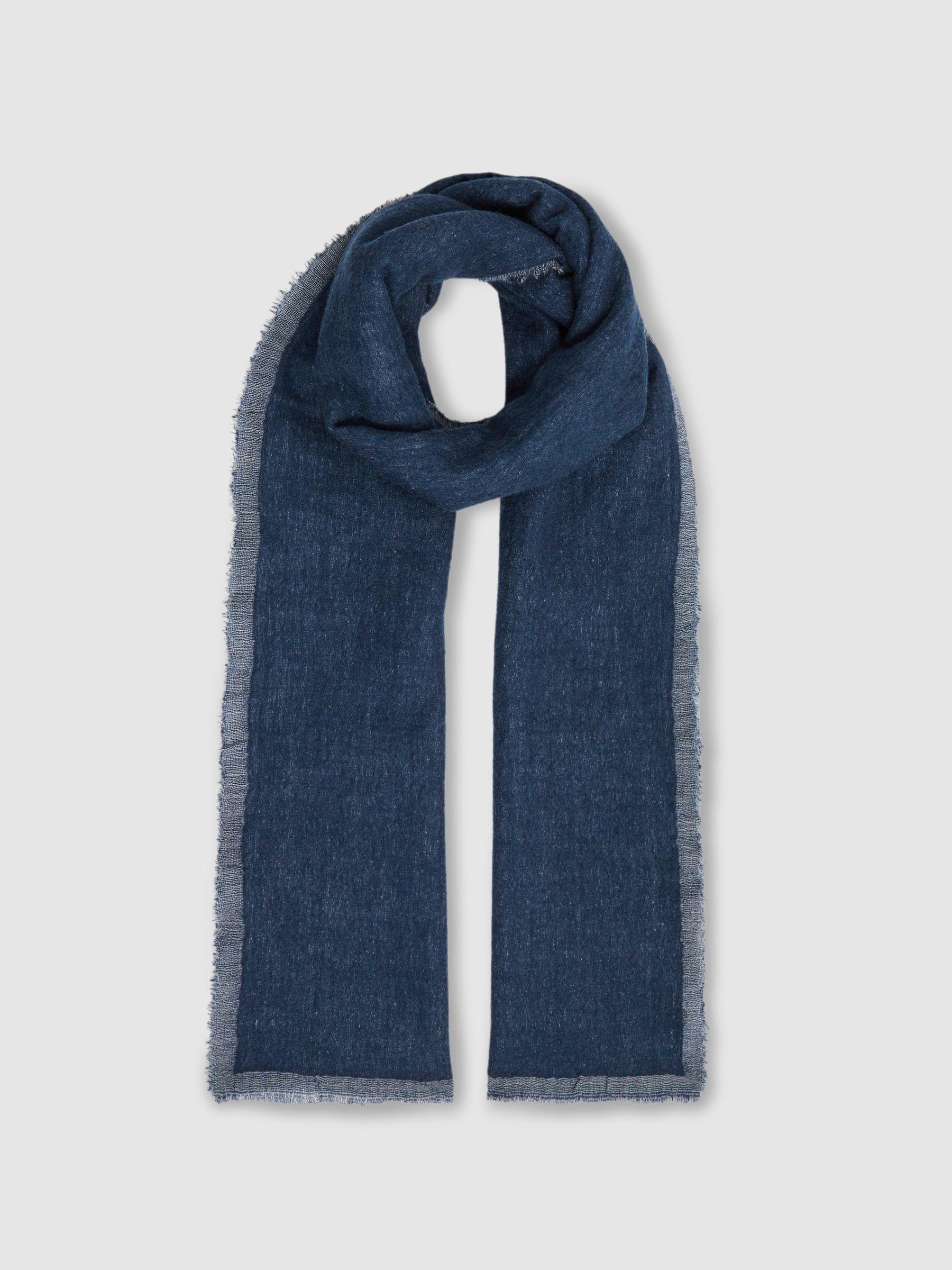 Wool Two-Tone Scarf in Blue Product Image